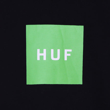HUF Felpa Cappuccio Uomo Essentials Box Logo P/o Hoodie Black da uomo