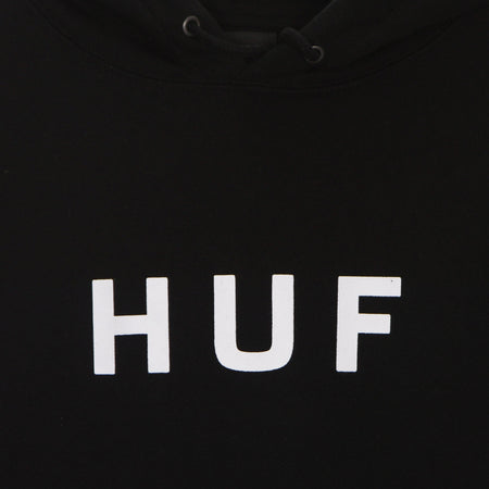HUF Felpa Cappuccio Uomo Essentials Og Logo P/o Hoodie Black da uomo