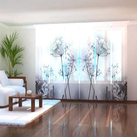 Set di 6 Tende a Pannello Fiori Ghiacciati