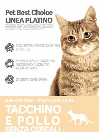 PETBESTCHOICE Linea Salute Platino Adult/Attivo Tacchino e Pollo 70%