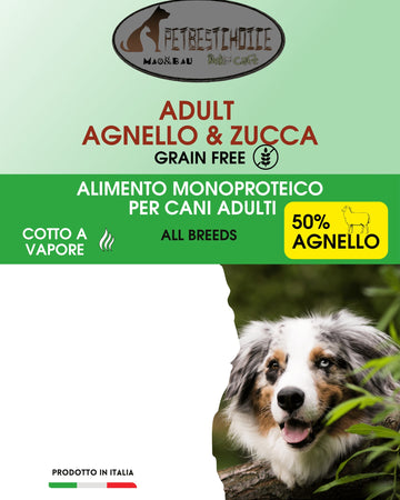 Petbestchoice Agnello 50% e Zucca COTTO A VAPORE