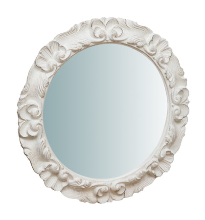 Biscottini Specchiera da parete in legno finitura bianco anticato Made in Italy Offerta