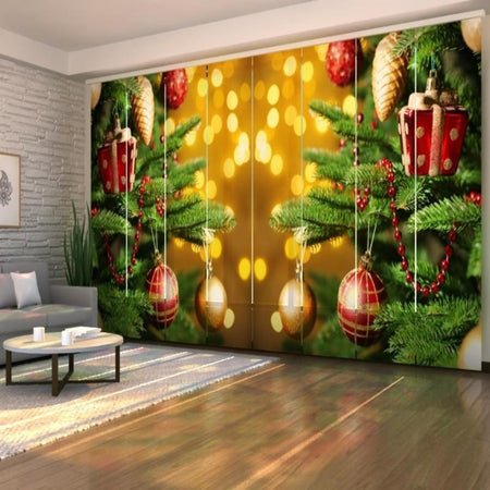 Set di 8 Tende a Pannello Giochi Natalizi