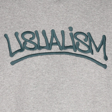 USUAL Felpa Cappuccio Uomo Usualism Hoodie Heather Grey/dark Green da uomo