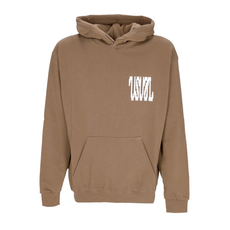 USUAL Felpa Cappuccio Uomo Digi Hoodie Brown da uomo