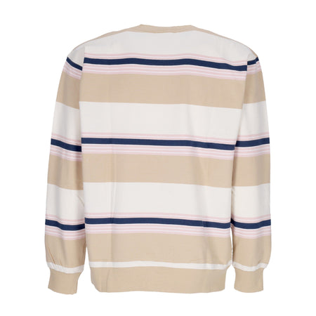 OBEY Felpa Girocollo Uomo Ender Stripe Crew Specialty Fleece Irish Cream Multi da uomo