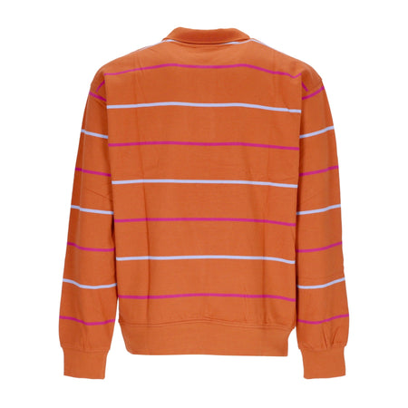 OBEY Polo Manica Lunga Uomo Complete Polo Sweatshirt Specialty Fleece Bombay Brown Multi da uomo