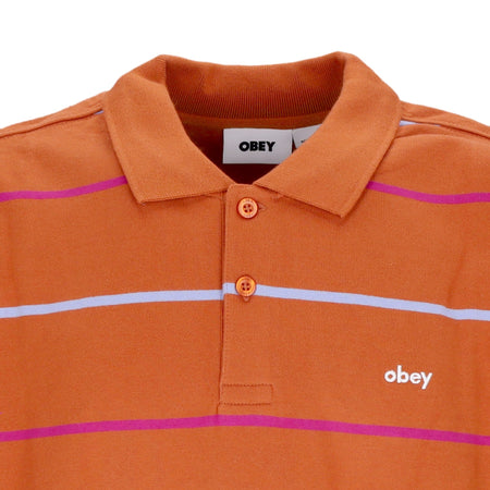 OBEY Polo Manica Lunga Uomo Complete Polo Sweatshirt Specialty Fleece Bombay Brown Multi da uomo