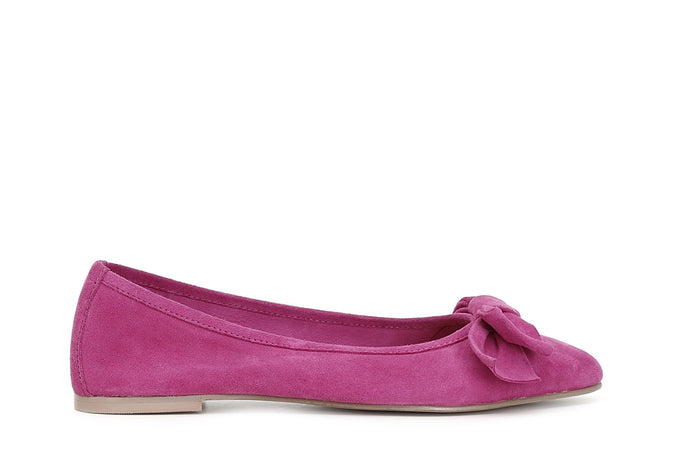 BALLERINA IN PELLE SCAMOSCIATA CON FIOCCO