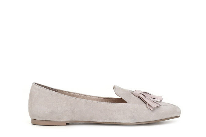 MOCASSINI IN PELLE SCAMOSCIATA CON NAPPINE