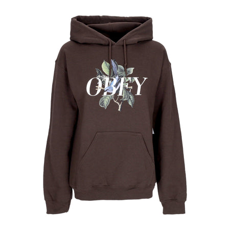 OBEY Felpa Cappuccio Donna Bird Old School Pullover Hood Dark Chocolate da donna