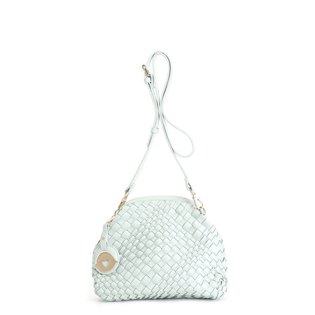 POCHETTE CON INTRECCIO E ACCESSORIO PENDENTE