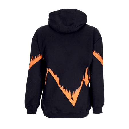 DOLLY NOIRE Felpa Cappuccio Uomo Bench Milano Outline Oversize Hoodie Black/red da uomo