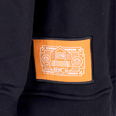 DOLLY NOIRE Felpa Cappuccio Uomo Bench Milano Outline Oversize Hoodie Black/red da uomo