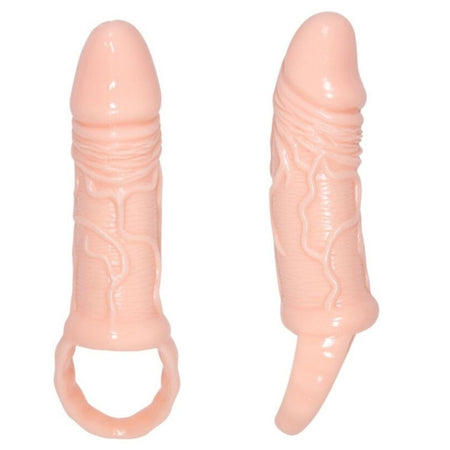 Guaina fallica Men Extension estensore pene con anello testicoli 15 cm