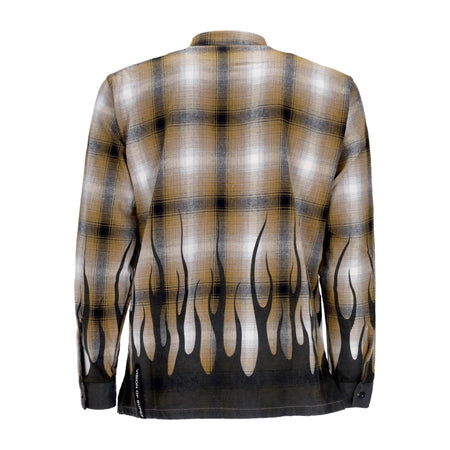 VISION OF SUPER Camicia Manica Lunga Uomo Flames Shirt Plantation da uomo
