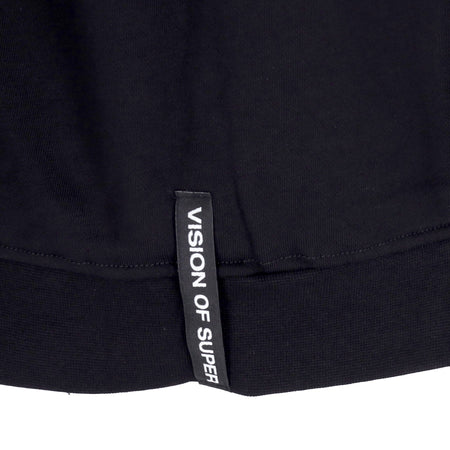 VISION OF SUPER Felpa Cappuccio Uomo Rock Mouth Print Hoodie Black da uomo
