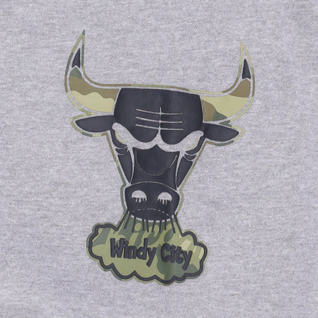 MITCHELL & NESS Pantalone Tuta Felpato Uomo Nba Ghost Green Camo Sweatpants Hardwood Classics Chibul Grey Heather da uomo