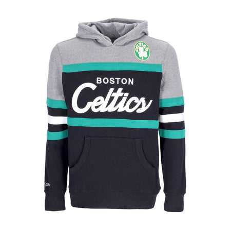 MITCHELL & NESS Felpa Cappuccio Uomo Nba Headcoach Hoodie Hardwood Classics Boscel Black da uomo