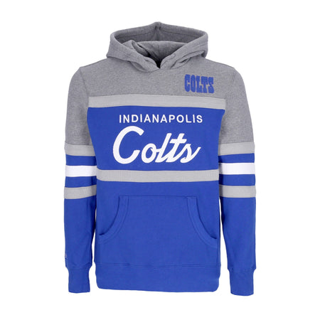 MITCHELL & NESS Felpa Cappuccio Uomo Nfl Headcoach Hoodie Indcol Royal da uomo
