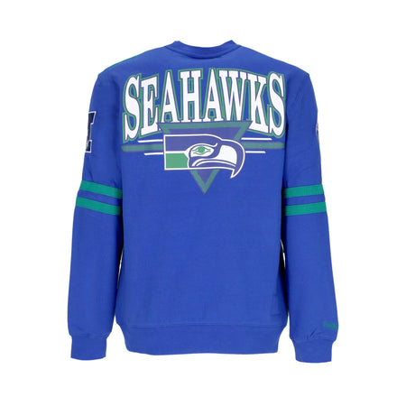 MITCHELL & NESS Felpa Girocollo Uomo Nfl All Over Crew 2.0 Seasea Kelly Green da uomo