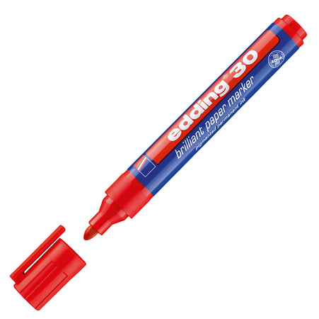 Marcatore Edding 30 Permanente Punta Tonda Rosso