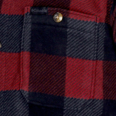 COLUMBIA Camicia Manica Lunga Uomo Flare Gun Fleece Over Shirt Elderberry Multi Check da uomo