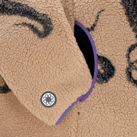 OCTOPUS Orsetto Uomo Sherpa Zip Hood Sweatshirt Black/beige da uomo