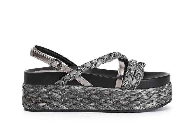 SANDALO ASIMMETRICO CON STRASS