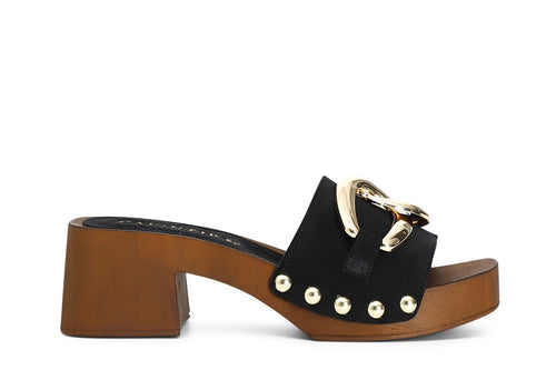 CIABATTA IN PELLE SCAMOSCIATA CON ACCESSORIO