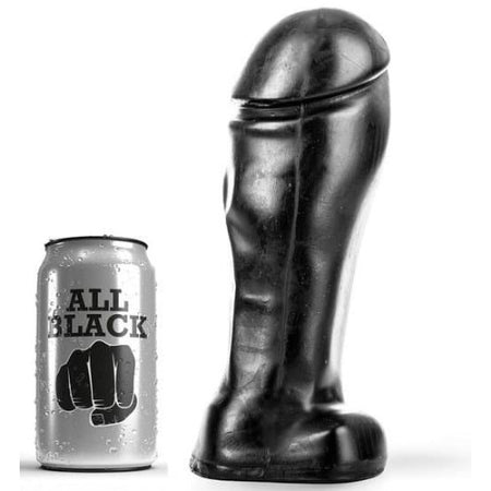 Dildo grande con testicoli ALL BLACK Nero 22cm