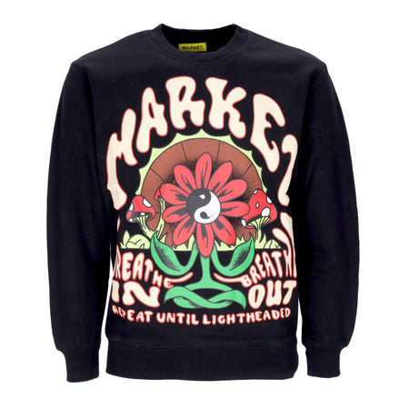 MARKET Felpa Girocollo Uomo Breathwork Crewneck Sweatshirt Black da uomo