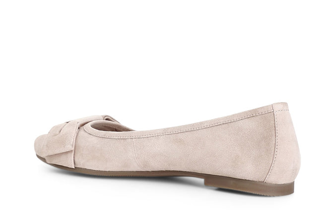 BALLERINA IN PELLE SCAMOSCIATA CON FIOCCO