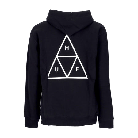 HUF Felpa Cappuccio Uomo Essentials Tt P/o Hoodie Black da uomo