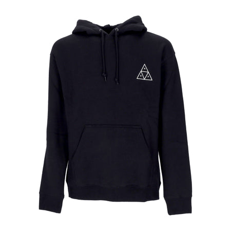 HUF Felpa Cappuccio Uomo Essentials Tt P/o Hoodie Black da uomo