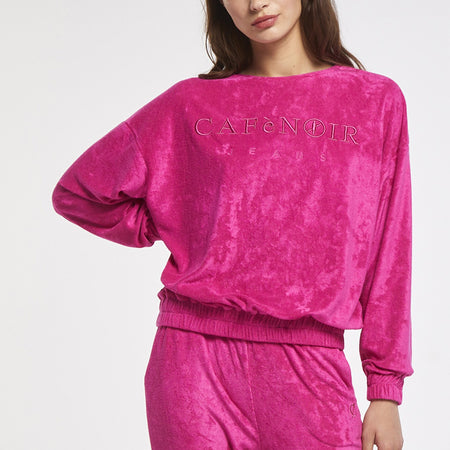 FELPA IN SPUGNA CON RICAMO