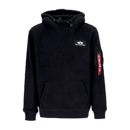ALPHA INDUSTRIES Felpa Cappuccio Uomo Teddy Hoodie Black da uomo