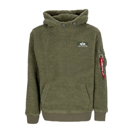 ALPHA INDUSTRIES Felpa Cappuccio Uomo Teddy Hoodie Sage Green da uomo