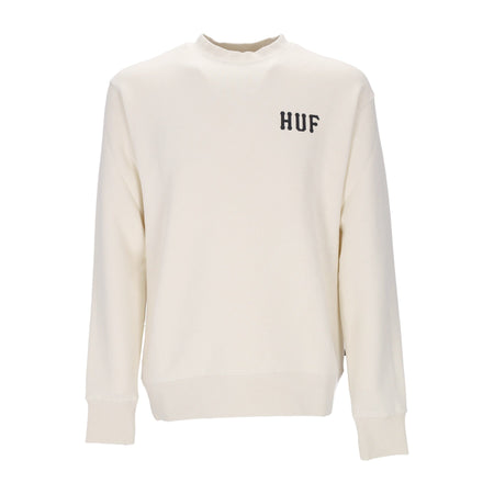HUF Felpa Girocollo Uomo Essentials Classic H Crew Natural da uomo
