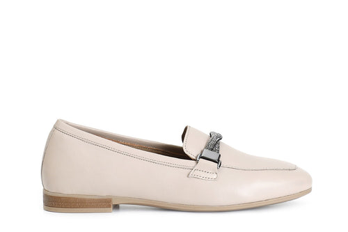 MOCASSINO IN PELLE CON MORSETTO STRASS