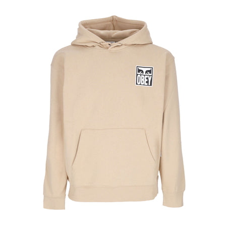 OBEY Felpa Cappuccio Uomo Eyes Icon Hood Premium Fleece Oat Milk da uomo
