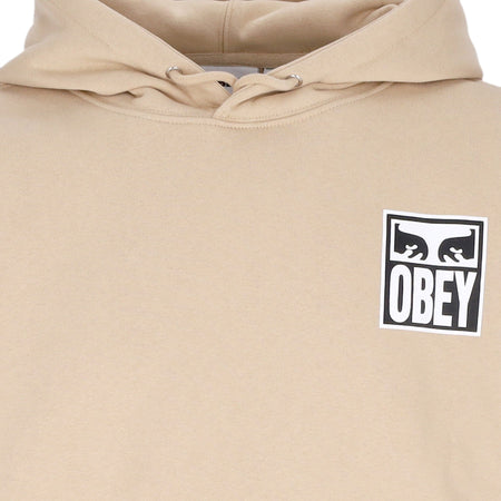 OBEY Felpa Cappuccio Uomo Eyes Icon Hood Premium Fleece Oat Milk da uomo