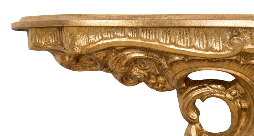 Biscottini MENSOLA A MURO IN LEGNO FINITURA FOGLIA ORO ANTICATO L19XPR19XH52 cm Made in Italy