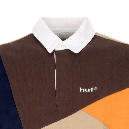 HUF Polo Manica Lunga Uomo Mixed Up L/s Knit Polo Khaki da uomo