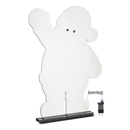 Babbo Natale con base in alluminio Rosso e Bianco che saluta