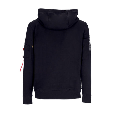 ALPHA INDUSTRIES Felpa Leggera Cappuccio Uomo Nasa Voyager Hoodie Black da uomo