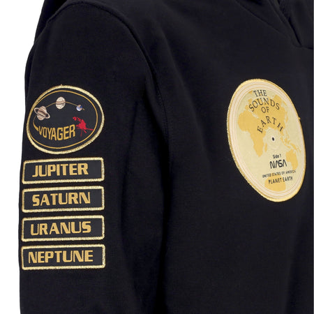 ALPHA INDUSTRIES Felpa Leggera Cappuccio Uomo Nasa Voyager Hoodie Black/black da uomo