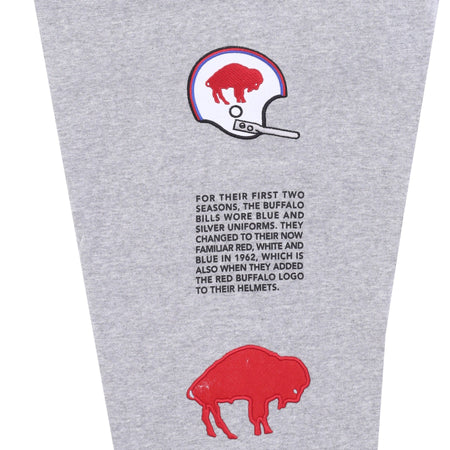 MITCHELL & NESS Pantalone Tuta Felpato Uomo Nfl Team Origins Fleece Pant Bufbil Grey Heather da uomo