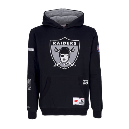 MITCHELL & NESS Felpa Cappuccio Uomo Nfl Team Origins Fleece Hoodie Oakrai Black da uomo