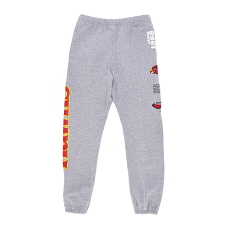 MITCHELL & NESS Pantalone Tuta Felpato Uomo Nba Team Origins Fleece Pant Hardwood Classics Atlhaw Grey Heather da uomo